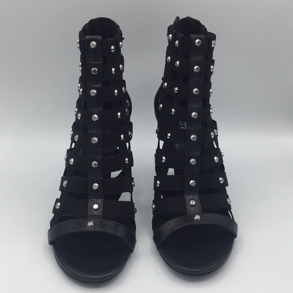 MK Michael Kors Black Shoes Sherry Studded Heels - Picture 4 of 7